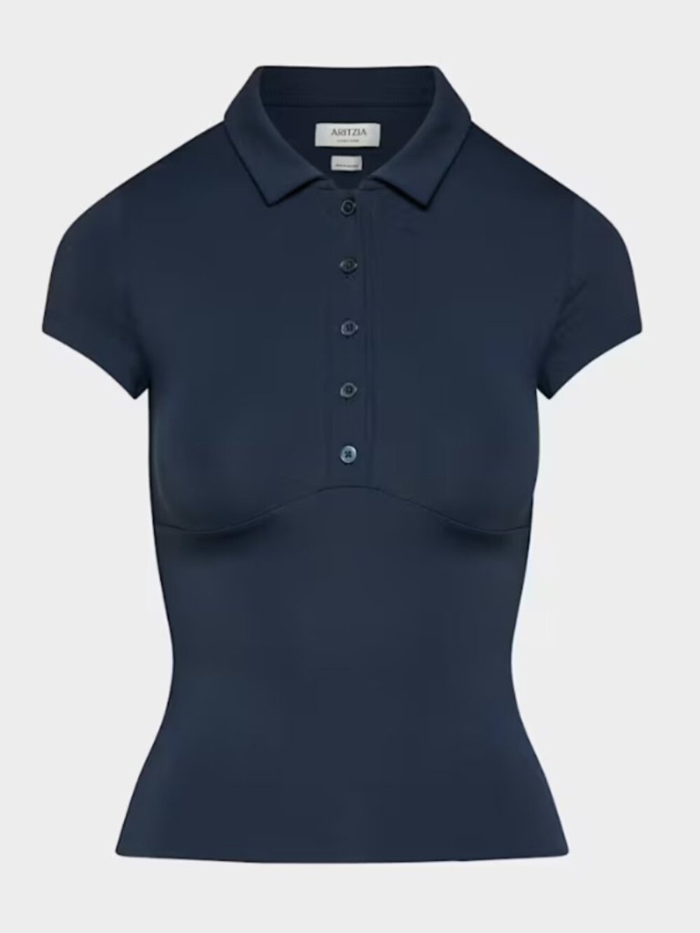 NWT Aritzia Original Contour Flyer Polo T-Shirt in Navy
